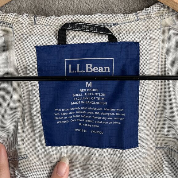 LL Bean Trail Model Raincoat Women's M Blue Long Waterproof Jacket Hooded Rugged - Picture 3 of 13